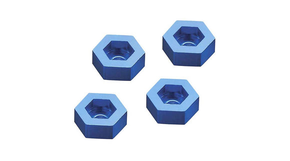 Aluminum Wheel Adapter To 12mm Hex, Blue (4)