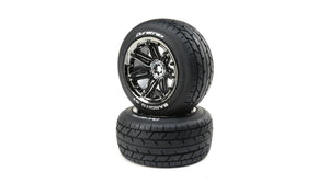 Bandito 1/8 ST Sport Mounted Black Tires with Chrome 17mm (2)