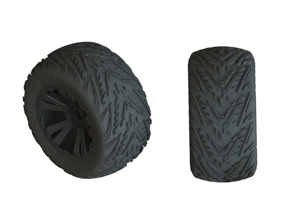 DBOOTS 'MINOKAWA LP 4S' TIRE SET GLUED (BLACK) (2PCS)