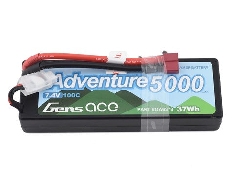 Gens ace Adventure 5000mAh 7.4V 100C 2S1P HardCase Lipo Battery Pack 24# with Deans Plug