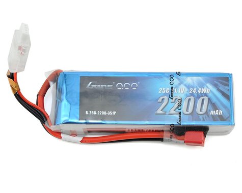 Gens Ace 3S LiPo Battery 25C (11.1V/2200mAh) w/T-Style Connector